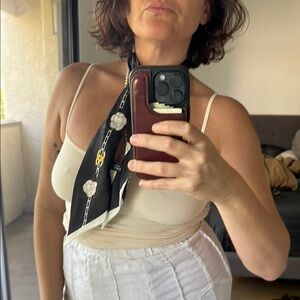 Chanel Black and Gold Scarf